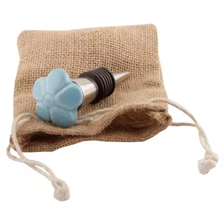 Turquoise Ceramic Flower Wine Stopper